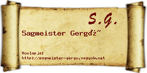 Sagmeister Gergő névjegykártya